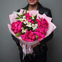 Букет Французской розы Пинк флоид и альстромерии