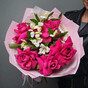 Букет Французской розы Пинк флоид и альстромерии
