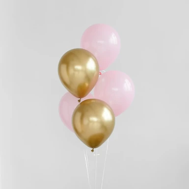 Шар золото и розовый 5 шт